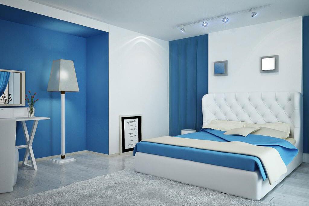 sơn phòng ngủ màu xanh dương
