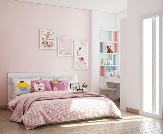 Màu sơn phòng ngủ cho bé gái