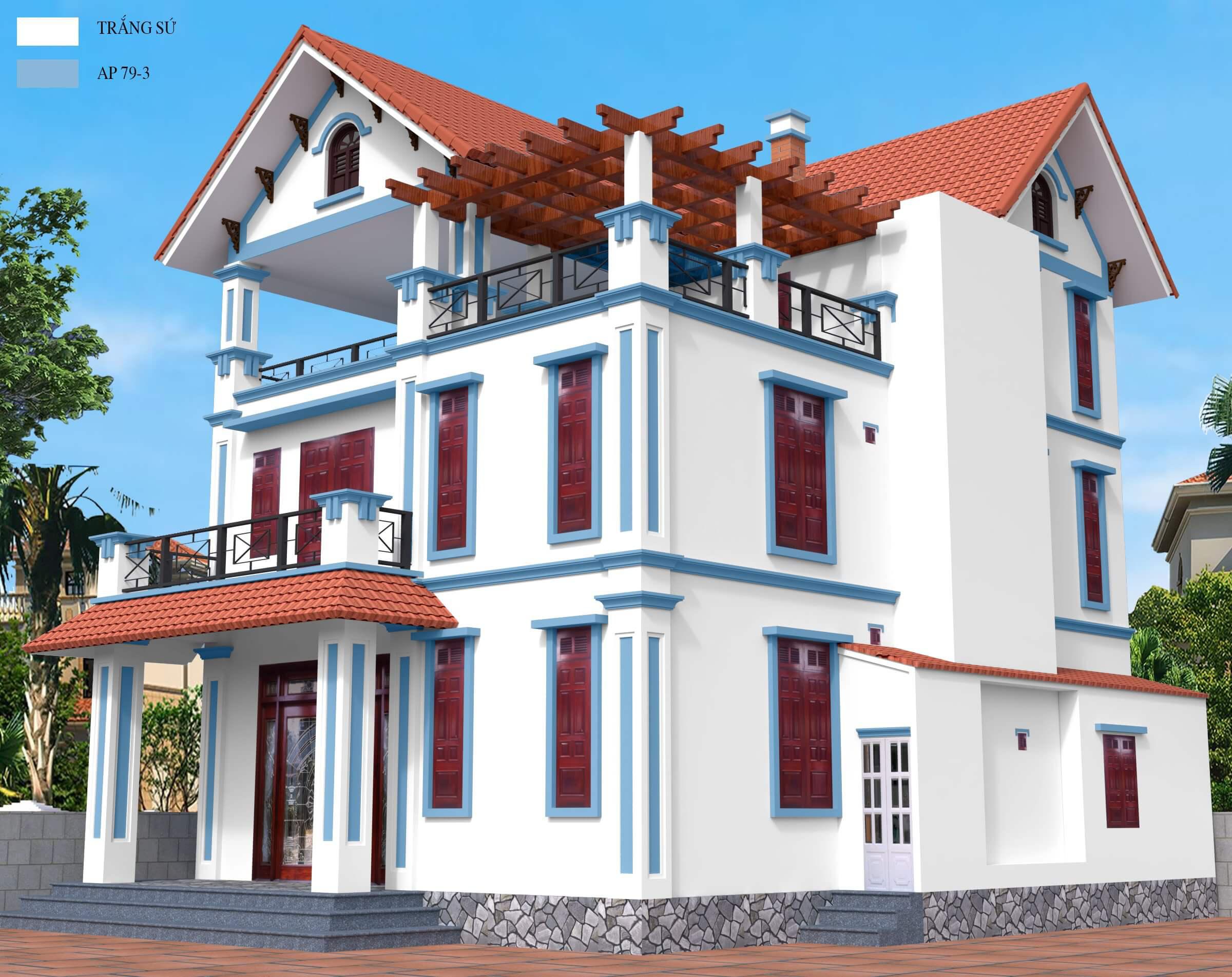Những mẫu nhà có màu sơn đẹp và kinh nghiệm hoàn thiện xây thô